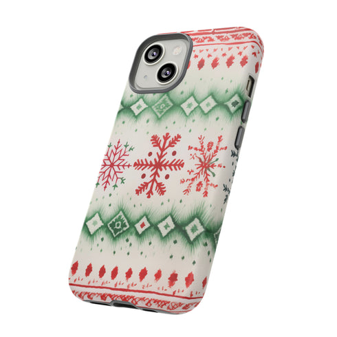 Icelandic Watercolor inspired by Christmas Sweaters - Impact Resistant Phone Case